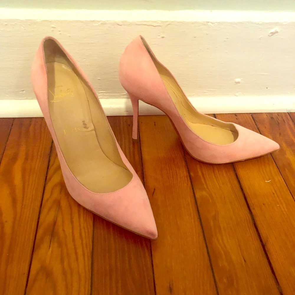 Christian Louboutin Pink Decoltish Suede Pumps